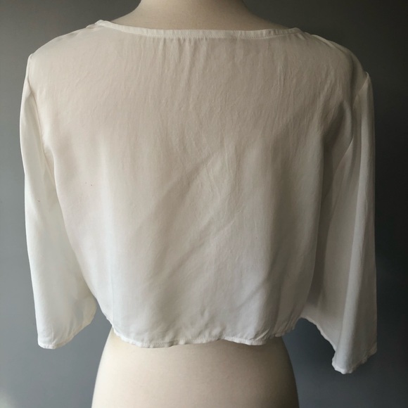 Blue Life Crop top Blouse White Small - Picture 4 of 12